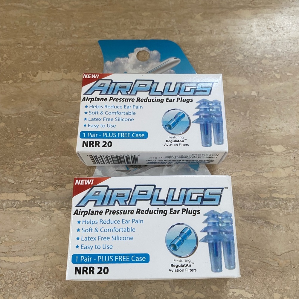 Blue Airplane Pressure Reducing Ear Plugs AIRPLUGS
